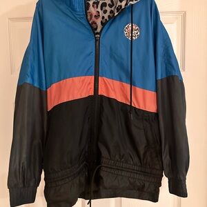 Buc-ee's Black and Blue Windbreaker Zip Jacket